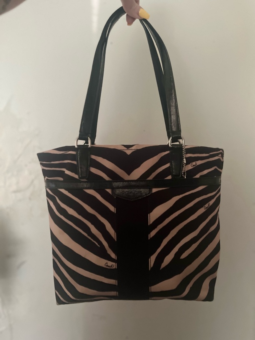 Coach Black and Cream Zebra Print Tote - Picture 8 of 8